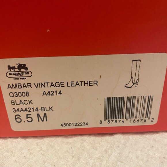 COACH Ambar Vintage Leather Tall Black Boots Like-New Condition | Size 6.5 - Picture 14 of 16